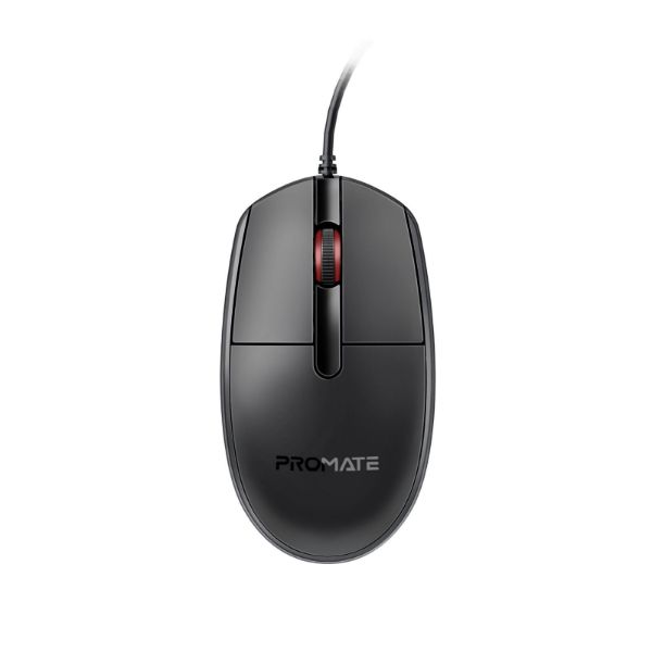 PROMATE CM-1200 - 3-Button Wired Optical Mouse w/ 1200dpi. Eronomic Design
