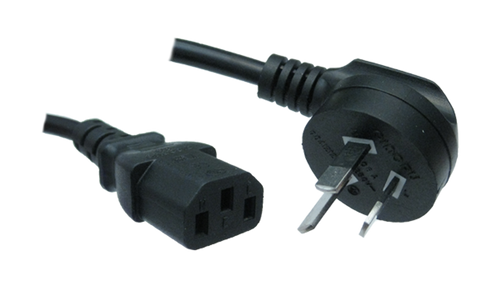 RackPower CM0NC050-PS - 10A Side Entry 3 pin plug to 10A C13  IEC socket on 0.5m 0.75mm2 Black lead