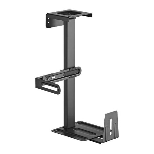 CPB-25 - BRATECK Multifunctional Under-Desk Wall Adjustable CPU Holder. 360 Swivel, Supports up to 30Kgs, Matte Black