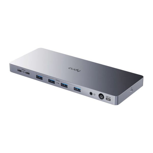 CS700 - CUDY CS700 - 13-in-1 Multi-port 10Gbps Slim USB-C Dual 4k Docking Station 150W PSU. Inc 2x DP 1.2 2x