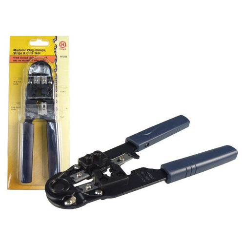 CT-8C01 - HANLONG CT-8C01 - Modular Metal Crimping Tool. Crimps 8P/8C RJ45 Plugs. Cuts & Strips Round/Flat Cable