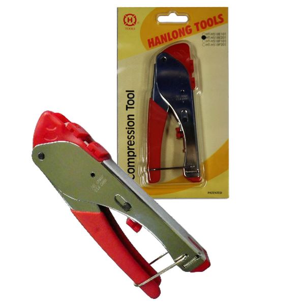 HANLONG CT-H518 - Compression Crimp Tool for RG59/RG6 F/BNC & RCA