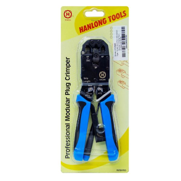 HANLONG CT-P031 - RJ45/RJ12/RJ11R RJ14/DEC Modular Crimping Tool Professional Series Includes