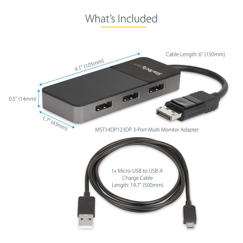 StarTech.com MST14DP123DP - MST Hub - DP 1.4 to 3x DP - 3 x 4K