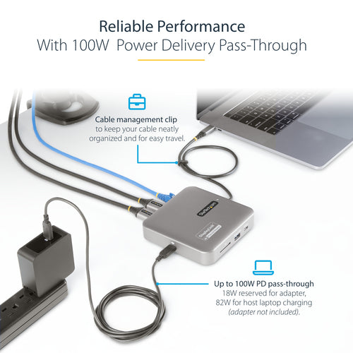STARTECH.COM USB C MULTIPORT ADAPTER, DUAL 4K 60HZ HDMI, 10GBPS USB HUB, PD 3 YR