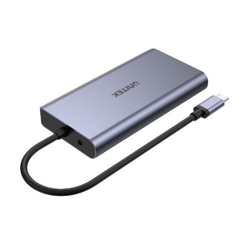 D1019B - UNITEK D1019B - 8-in-1 Multi-Port Hub w/ USB-C Connector. PD100W & Includes 2x USB-A