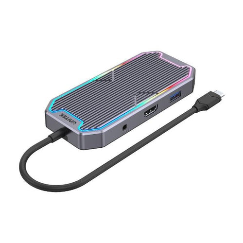D1029A - UNITEK D1029A - 7-in-1 Multi-Port 100W PD Hub Supporting 10Gbps w/ USB-C Connector. 2x USB-A 10Gbps