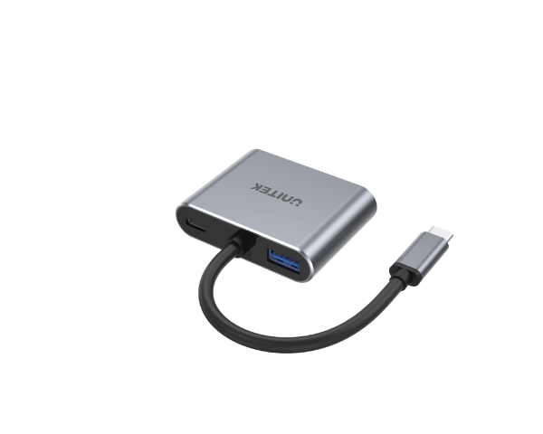 UNITEK D1049A - 4-in-1 USB Multi-Port Hub w/ USB-C Connector. Includes 1x USB-A Port 1x VGA