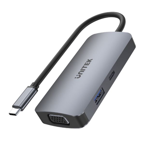 UNITEK D1051A - 5-in-1 USB 3.1 Mulit-Port Hub w/ USB-C Connector. Includes 2x HDMI Ports 1x VGA
