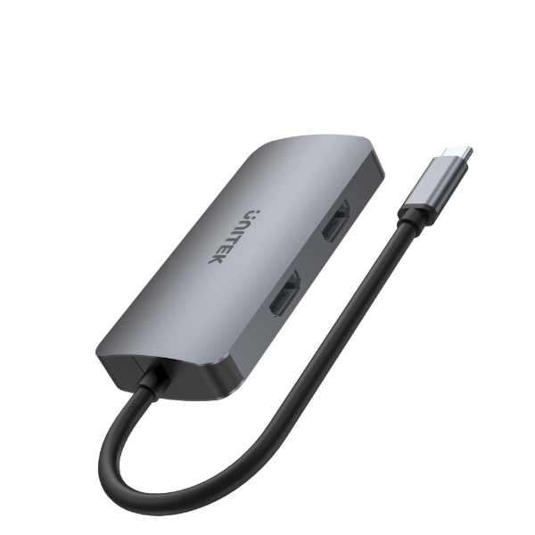 UNITEK D1051A - 5-in-1 USB 3.1 Mulit-Port Hub w/ USB-C Connector. Includes 2x HDMI Ports 1x VGA