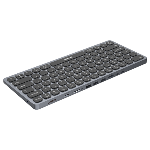 D1092A - UNITEK D1092A - 9-in-1 Hub w/ Keyboard. Back Light & Ergonomic Design. 3x USB-A Ports 1x HDMI