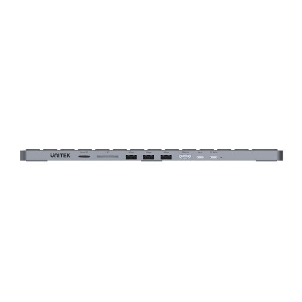 UNITEK D1092A - 9-in-1 Hub w/ Keyboard. Back Light & Ergonomic Design. 3x USB-A Ports 1x HDMI