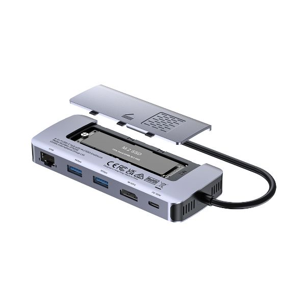 UNITEK D1120A - 6-in-1 USB-C Hub with M.2 SSD Enclosure
