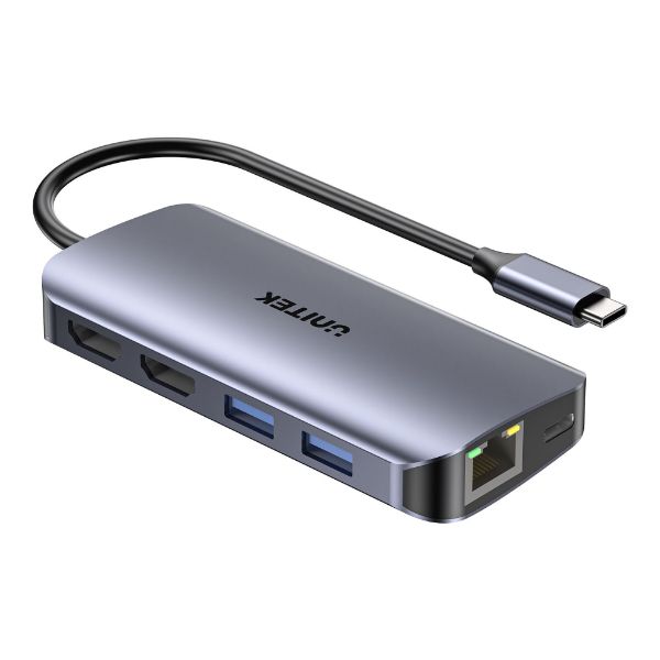 UNITEK D1122A - 8-in-1 5Gbps USB Multi-port Hub w/ USB-C Connector. 2x USB-A 3.0 Ports