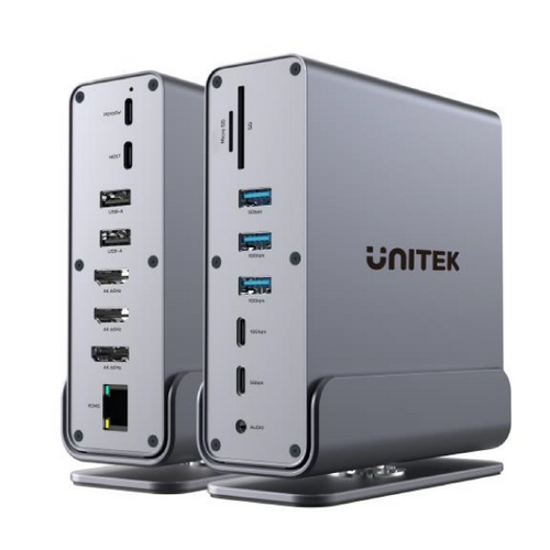 D1135A - UNITEK D1135A - 15-in-1 Univer DisplayLink 4K Docking Station Triple 4K Output w/ MST Fast
