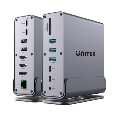 D1135A - UNITEK D1135A - 15-in-1 Univer DisplayLink 4K Docking Station Triple 4K Output w/ MST Fast