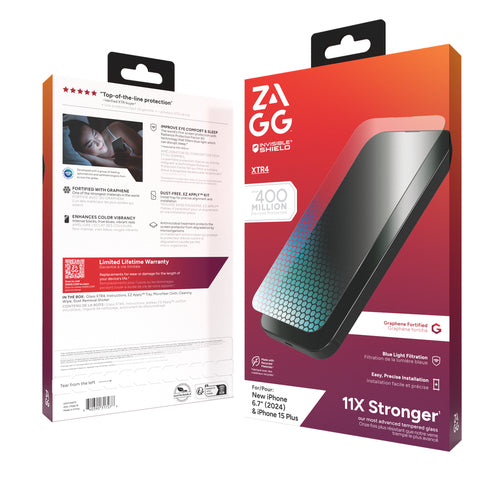 Zagg InvisibleShield iPhone 16 Plus/15 Plus Glass XTR4
