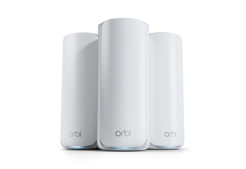 RBE773-100APS - NETGEAR ORBI BE11000 TRI-BAND MESH WIFI 7 SYSTEM - 3 PACK WHITE (RBE773)