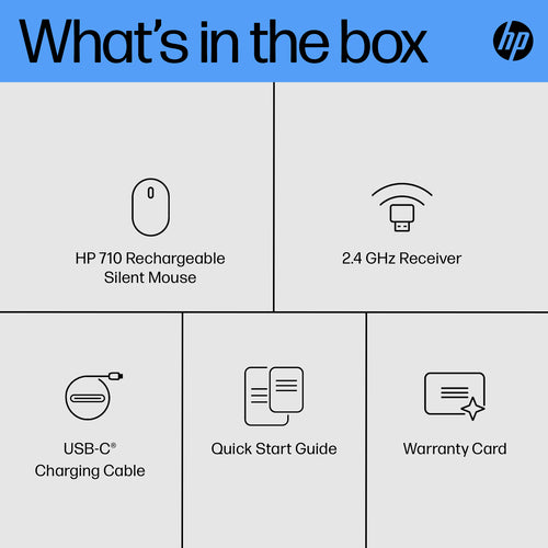 6E6F2AA - HP 710 RECHBL Silent BLK Bluetooth Mouse