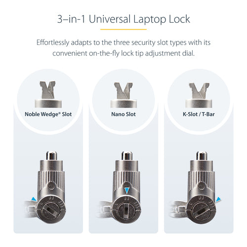 StarTech.com UNIVK-LAPTOP-LOCK - Universal Laptop Lock 6.6ft (2m) Cable