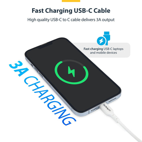 USB2CC1MNCWHE2PK - STARTECH.COM 1M WHITE USB-C CHARGING CABLE 2-PACK, USB C CABLE, 60W PD, LTW