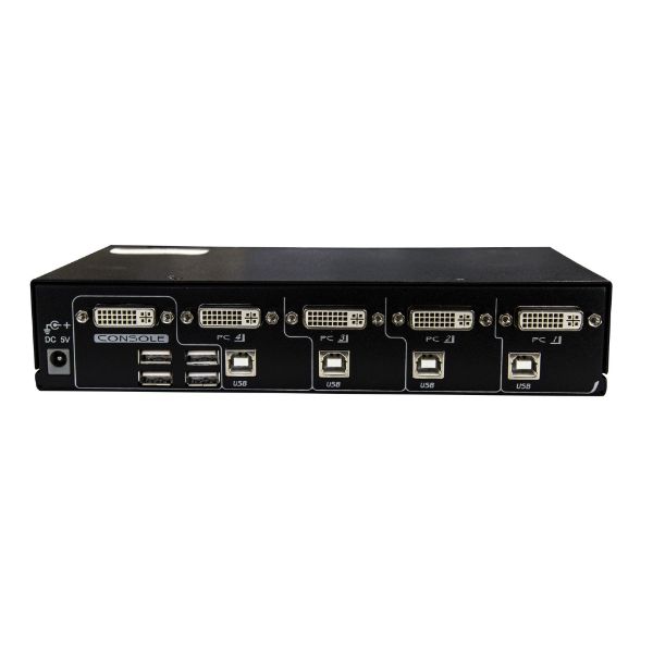 REXTRON DAG14-BK - 1-4 Automatic DVI USB KVM Switch. Share 1x USB Keyboard Mouse &