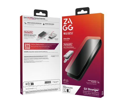 ZAGG InvisibleShield Glass Elite Screen Protector, Apple 17 Pro