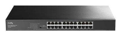 GS1024E - CUDY 24-Port Gigabit Managed Desktop Switch in Metal Case. 16x 10/100/1000M RJ45 Ports, IGMP Snooping, Loop Detection / Prevention, 802.1p/DSCP QoS, Power Saving, Plug & Play.