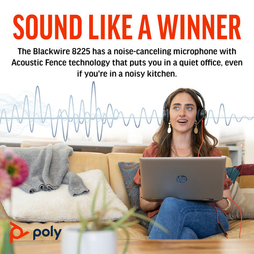 Poly Blackwire 8225 Stereo Microsoft Teams Certified USB-C Headset+USB-C/A Adptr