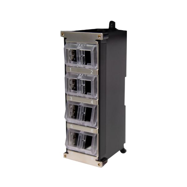DYNAMIX DINUKS8P - 8-port Unloaded Keystone DIN Rail-Mount Shielded Enclosure w/ Rotatable Modules