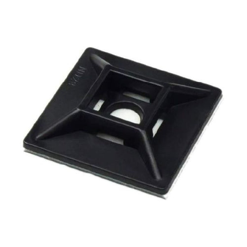 DYNAMIX DY30CTMB20 - 28 x 28mm Self Adhesive Black Cable Ties Mount Pack of 20
