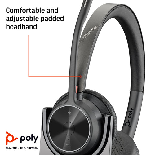 HP 77Y99AA - Poly Voyager 4320 UC Stereo USB-A Headset + BT700 USB-A Adapter + Charging Stand
