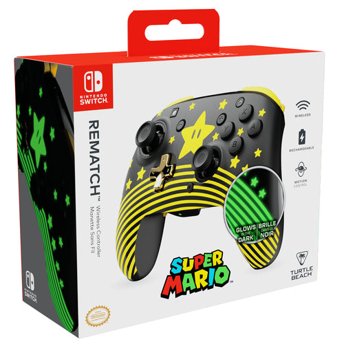 TBC-8101-75 - TURTLE BEACH REMATCH WIRELESS CONTROLLER - SUPER MARIO STAR NSW