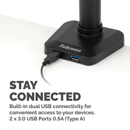 8043401 - Fellowes Monitor Arm Platinum Dual Stacking