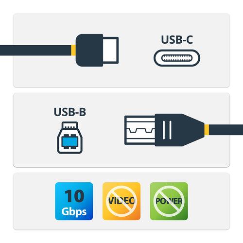 StarTech.com USB31CB1M - 1m USB C to USB B Printer Cable USB 3.1