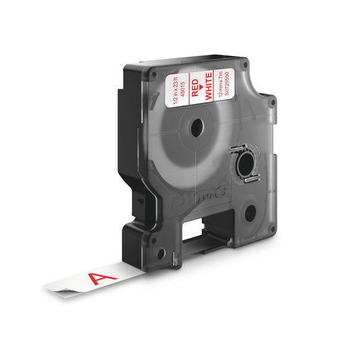 S0720550 - Dymo Red on Wht 12mmx7m Tape