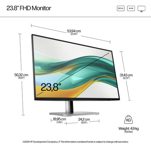 HP Series 5 Pro 524pf 23.8 inch FHD No Stand Monitor