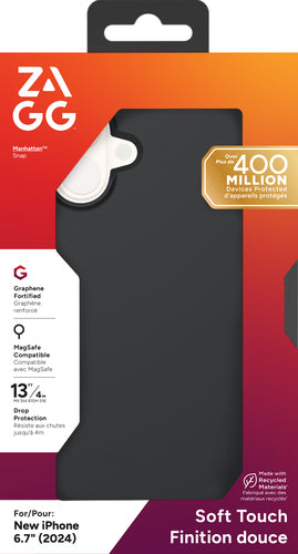 Zagg iPhone 16 Plus Manhattan Snap Case - Black