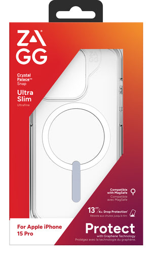Zagg International 702312618 - ZAGG Crystal Palace Snap - iPhone 15 Pro - Clear