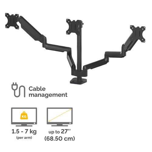 8042601 - Fellowes Monitor Arm Platinum Triple