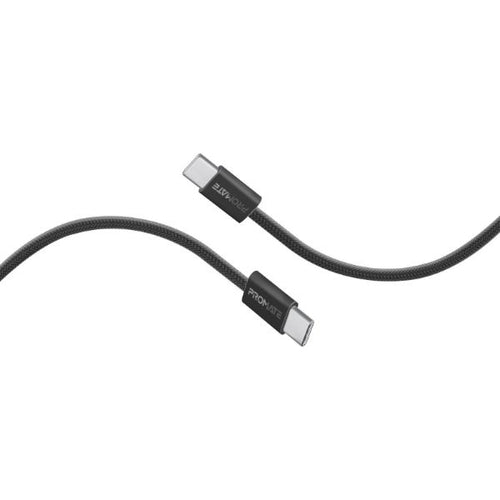 ECOLINE-CC200-BK - PROMATE ECOLINE-CC200-BK - 2m USB-C to USB-C Cable w/ Fabric Braided Cable Supports 60W PD Black