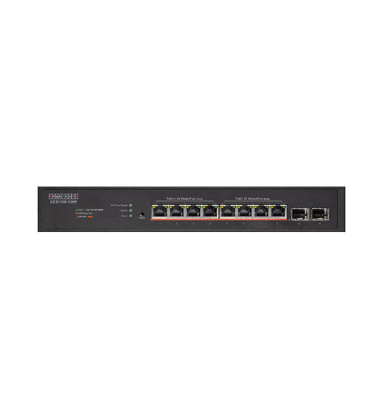 EDGECORE ECS1100-10HP - 10 Port Lite L2 Smart Gigabit Web Managed PoE Switch w/ 8 PoE Ports (90W) & 2 SFP