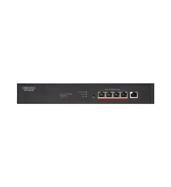 EDGECORE ECS1100-5P - 5 Port Lite L2 Smart Gigabit Web Managed PoE Switch w/ 4 PoE Ports (30W). 120W