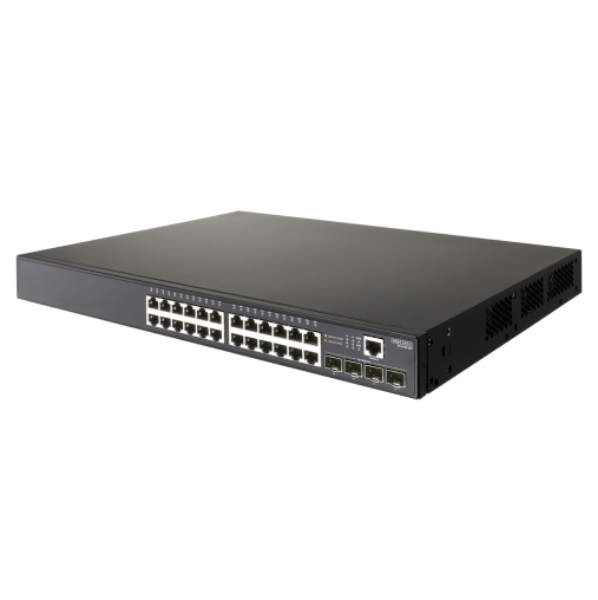 EDGECORE ECS4100-28P - 24 Port Gigabit PoE+ Managed L2+/L3 Lite Switch. 4x GE SFP Ports. 1x RJ45
