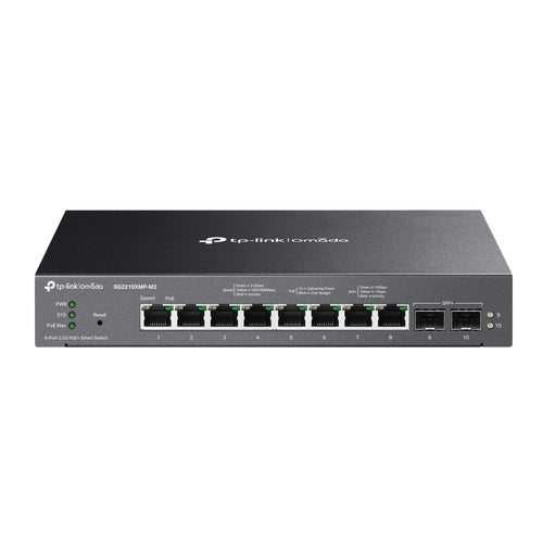 SG2210XMP-M2 - Omada SG2210XMP-M2 8-Port 2.5GE and 2-Port 10GE SFP+ Smart Switch with 8-Port PoE+