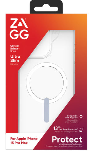 Zagg International 702312619 - ZAGG Crystal Palace Snap - iPhone 15 Pro Max - Clear