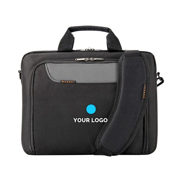 EKB407NCH-EMB - EVERKI Advance Briefcase 16'' with Embroidered Logo. Separate Zippered Accessory - MOQ 15pcs