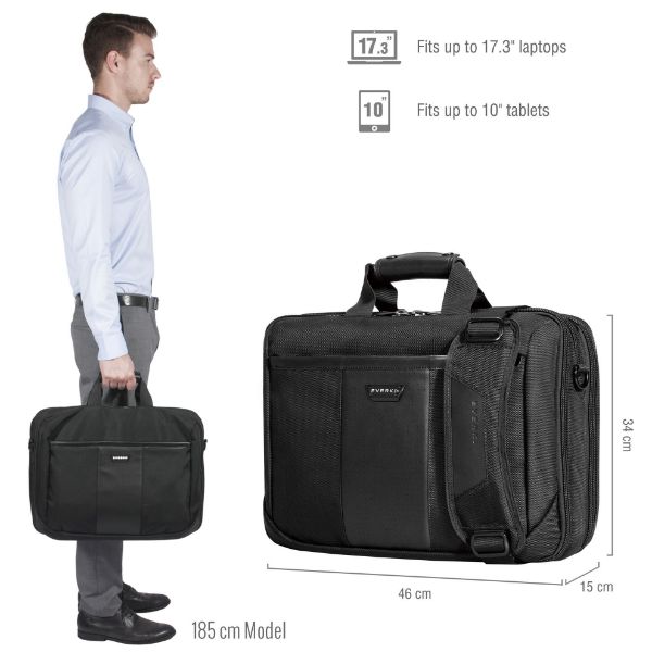 EVERKI EKB427BK17 - Versa Premium Briefcase 17.3'' Checkpoint friendly Corner-guard protection system