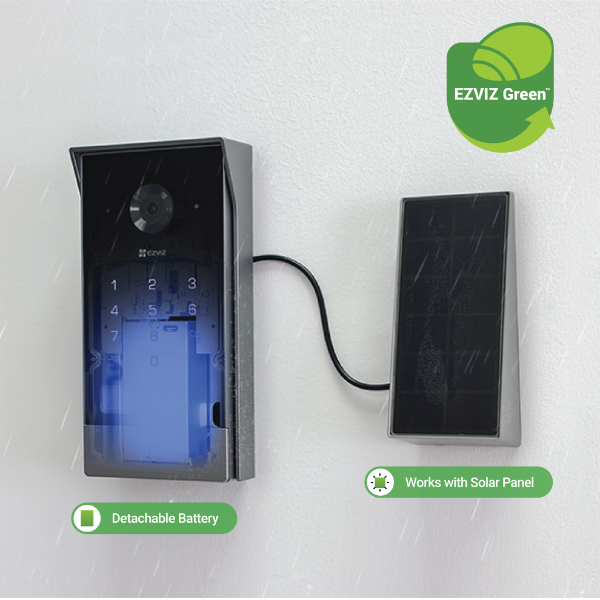 EZVIZ EP7 - Smart Home 2K Video Doorphone w/ Solar-powered Charging Panel