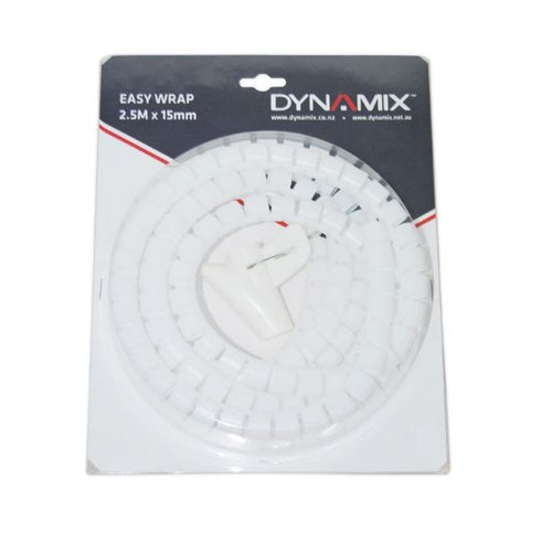 DYNAMIX EW-15R - 2.5mx15mm Easy Wrap - Cable Management Solution Blister Retail Packaging Black